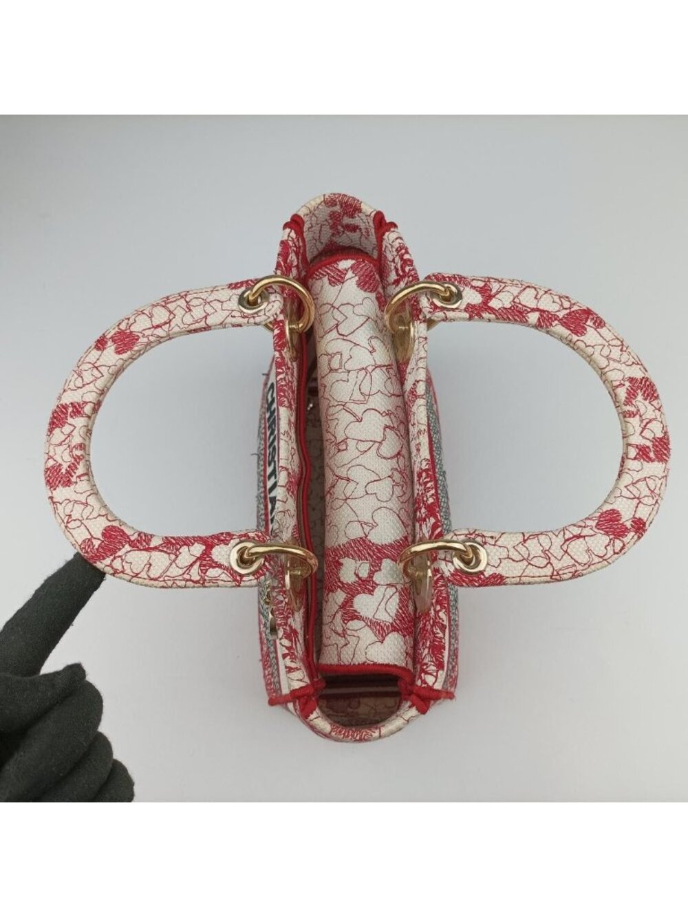 ★SOLD★ Dior D-light Royaume Red Multicolor Canvas Messenger - Picture 13 of 15
